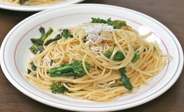 菜の花としらすのパスタ